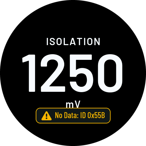 Number (one) with an amber badge near the bottom reading No Data: ID 0x55B